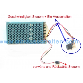 12V 24V Hochleistung-Motorsteuerung Funk Vorwärts / Rückwärts Motor Regler  30A 433MHz