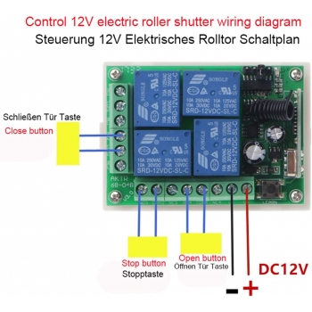 12V 24V DC 4 Kanal Funkfernbedienung Empfänger Funkschalter Transmitter